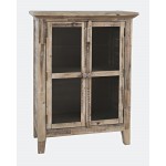 Rustic Shores 32" Coastal Distressed Acacia Two-Door Accent Cabinet - Grey Wash