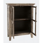 Rustic Shores 32" Coastal Distressed Acacia Two-Door Accent Cabinet - Grey Wash