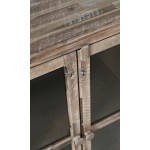 Rustic Shores 70" Coastal Distressed Acacia Six-Door Accent Cabinet - Grey Wash