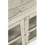 Rustic Shores 70" Coastal Distressed Acacia Six-Door Sideboard Cabinet - Cream