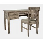 Rustic Shores Coastal Style USB Charging Desk and Chair Set - Grey Wash