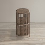 Rhapsody Mid-Century Modern 54" Open Storage Accent Cabinet - Chestnut