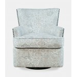 Peyton Distressed Motif Swivel Accent Chair with Nailhead Trim