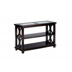 Panama Brown Contemporary Wood and Glass Sofa Table