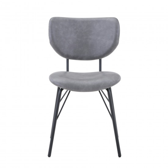 Owen Modern Faux Leather Split-Back Upholstered Dining Chair (Set of 2) - Grey