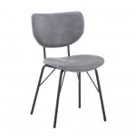 Owen Modern Faux Leather Split-Back Upholstered Dining Chair (Set of 2) - Grey