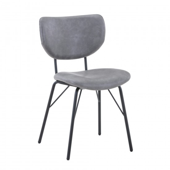Owen Modern Faux Leather Split-Back Upholstered Dining Chair (Set of 2) - Grey