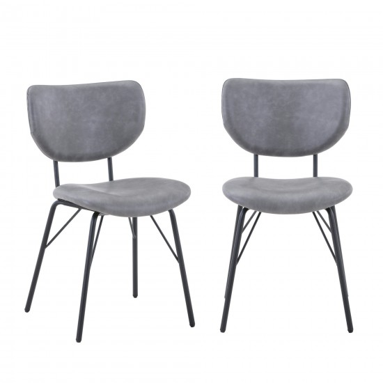 Owen Modern Faux Leather Split-Back Upholstered Dining Chair (Set of 2) - Grey