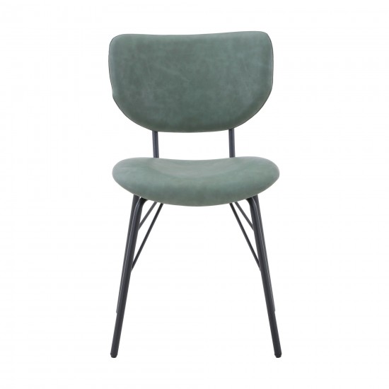 Owen Modern Faux Leather Split-Back Upholstered Dining Chair (Set of 2) - Jade