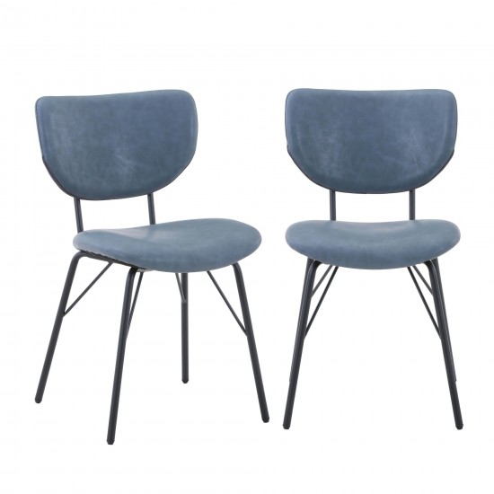 Owen Modern Faux Leather Split-Back Upholstered Dining Chair (Set of 2) - Slate