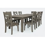 Outer Banks Coastal Reclaimed Pine 96" Nine-Piece Dining Set