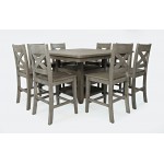 Outer Banks Coastal Reclaimed Pine 60" Nine-Piece Counter Height Dining Set