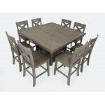 Outer Banks Coastal Reclaimed Pine 60" Nine-Piece Counter Height Dining Set