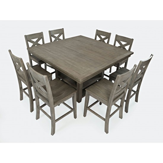 Outer Banks Coastal Reclaimed Pine 60" Nine-Piece Counter Height Dining Set