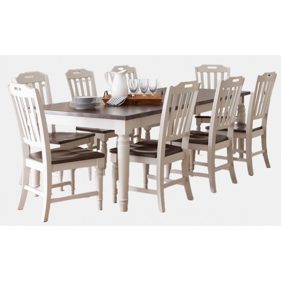 Orchard Park Solid Rubberwood 96" Nine-Piece Farmhouse Dining Set