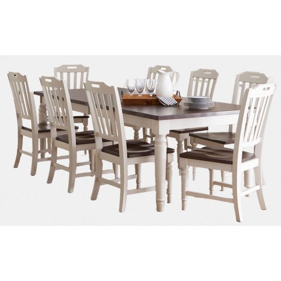 Orchard Park Solid Rubberwood 96" Nine-Piece Farmhouse Dining Set