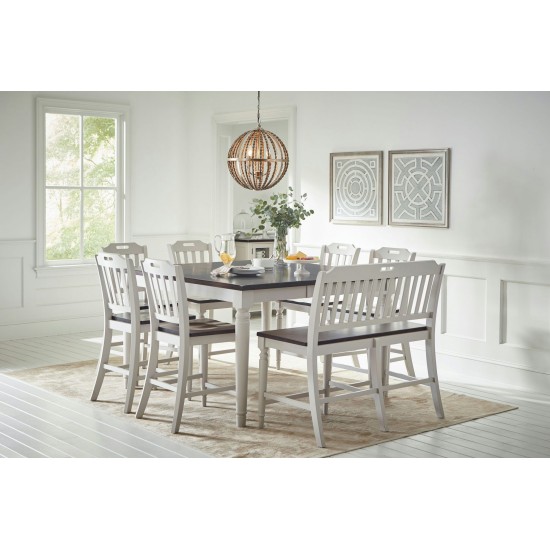 Orchard Park 60" 8-Piece Farmhouse Counter Height Dining Set with Bench - Grey