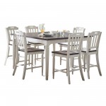 Orchard Park Solid Rubberwood 60" 7-Piece Farmhouse Counter Height Dining Set