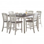 Orchard Park Solid Rubberwood 60" 7-Piece Farmhouse Counter Height Dining Set