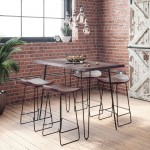 Nature's Edge 52" 5-Piece Counter Height Dining Set with Barstools - Slate