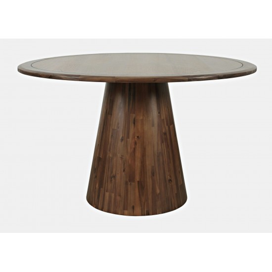 Nash Mid-Century Modern 50" Round Pedestal Dining Table