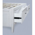 Maxton Coastal Distressed Acacia Twin Size Bed with Storage Drawers - Ivory
