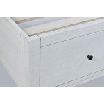 Maxton Coastal Distressed Acacia Twin Size Bed with Storage Drawers - Ivory