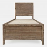 Maxton Contemporary Coastal Distressed Acacia Twin Size Bed - Wash Brown