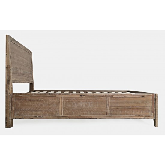 Maxton Contemporary Coastal Distressed Acacia Twin Size Bed - Wash Brown