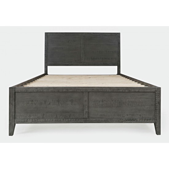 Maxton Contemporary Coastal Distressed Acacia Queen Size Bed - Stone