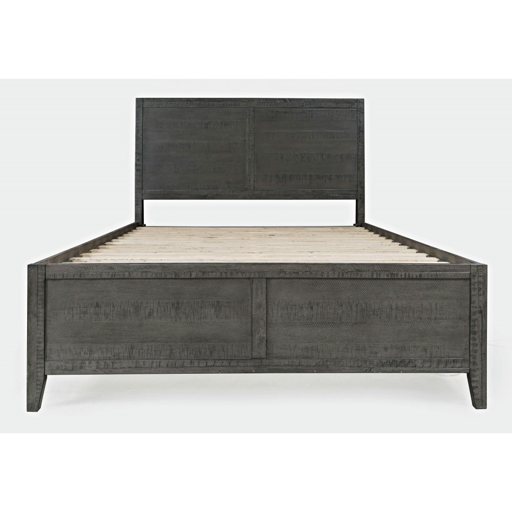 Maxton Contemporary Coastal Distressed Acacia Queen Size Bed - Stone Maxton Contemporary Coastal Distressed Acacia Queen Size Bed - Stone