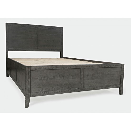 Maxton Contemporary Coastal Distressed Acacia Queen Size Bed - Stone