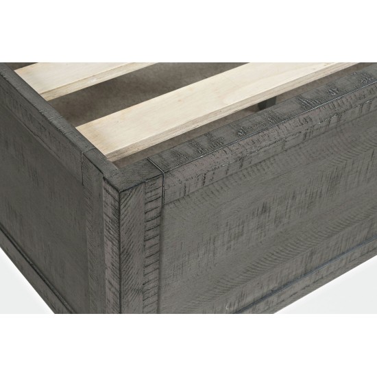Maxton Contemporary Coastal Distressed Acacia Queen Size Bed - Stone