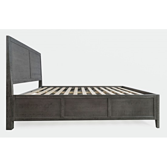 Maxton Contemporary Coastal Distressed Acacia Queen Size Bed - Stone