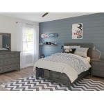 Maxton Coastal Distressed Acacia Full Size Bed with Storage Drawers - Stone