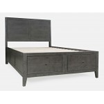 Maxton Coastal Distressed Acacia Full Size Bed with Storage Drawers - Stone