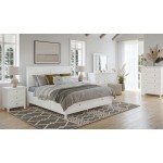 Maxton Coastal Distressed Acacia King Size Bed with Storage Drawers - Ivory