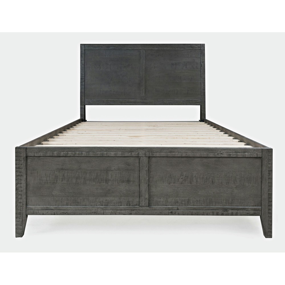 Maxton Contemporary Coastal Distressed Acacia Full Size Bed - Stone