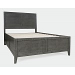 Maxton Contemporary Coastal Distressed Acacia Full Size Bed - Stone