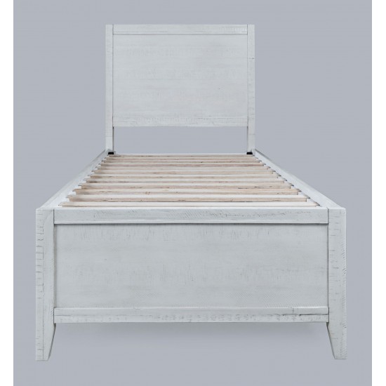 Maxton Contemporary Coastal Distressed Acacia Twin Size Bed - Ivory