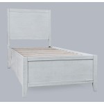 Maxton Contemporary Coastal Distressed Acacia Twin Size Bed - Ivory