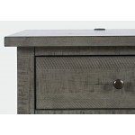 Maxton Contemporary Coastal Distressed Acacia USB Charging Nightstand - Stone