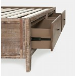 Maxton Coastal Distressed Acacia Full Size Bed with Storage Drawers - Wash Brown