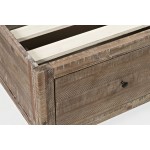 Maxton Coastal Distressed Acacia Full Size Bed with Storage Drawers - Wash Brown