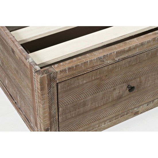 Maxton Coastal Distressed Acacia Full Size Bed with Storage Drawers - Wash Brown