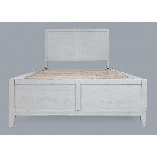 Maxton Contemporary Coastal Distressed Acacia Full Size Bed - Ivory