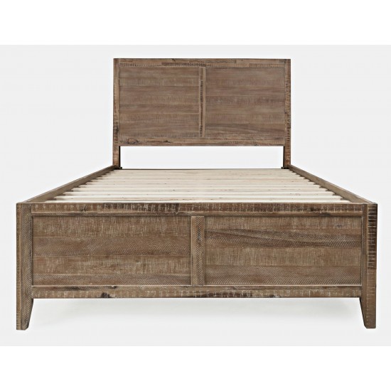 Maxton Contemporary Coastal Distressed Acacia Full Size Bed - Wash Brown