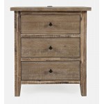 Maxton Contemporary Coastal Distressed Acacia USB Charging Nightstand - Brown