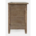 Maxton Contemporary Coastal Distressed Acacia USB Charging Nightstand - Brown