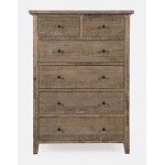 Maxton Contemporary Coastal Distressed Acacia Chest of Drawers - Wash Brown